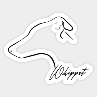Whippet profile dog lover Sticker